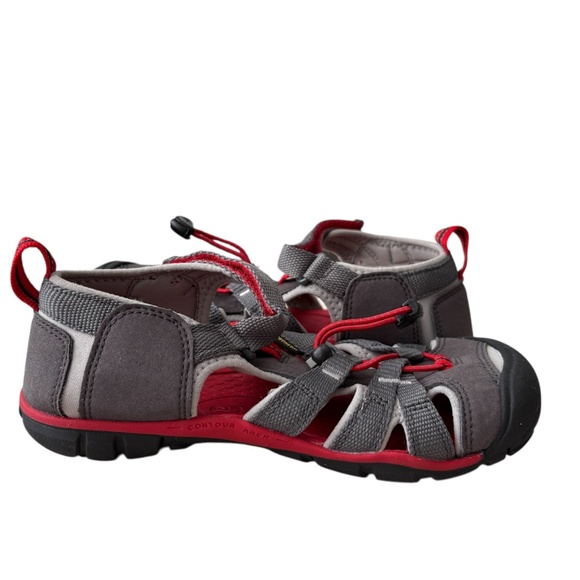 Keen Big Kids' Seacamp II CNX Sandal Size 2 Grey/Red Hiking Waterproof Comfort - Picture 8 of 10
